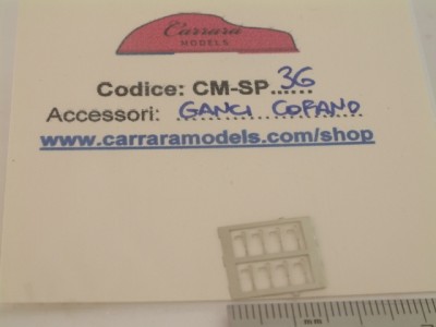 CM-SP36 set 8 pz ganci cofano in fotoincisione tipo ferrari e altri modelli - scala 1:43